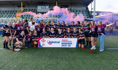 310526 - Senghenydd Sirens Admiral Womens Championship Presentation - Senghenydd Sirens celebrate after winning the Admiral Women's National League Championship 