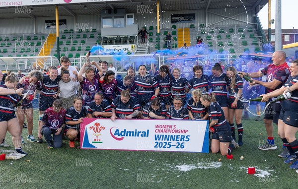 310526 - Senghenydd Sirens Admiral Womens Championship Presentation - Senghenydd Sirens celebrate after winning the Admiral Women's National League Championship 