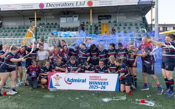 310526 - Senghenydd Sirens Admiral Womens Championship Presentation - Senghenydd Sirens celebrate after winning the Admiral Women's National League Championship 