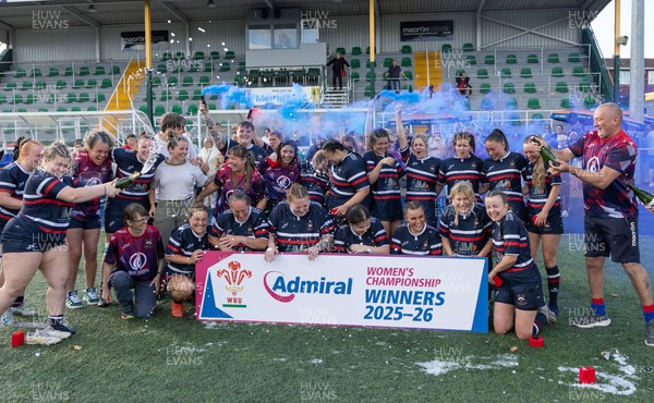 310526 - Senghenydd Sirens Admiral Womens Championship Presentation - Senghenydd Sirens celebrate after winning the Admiral Women's National League Championship 