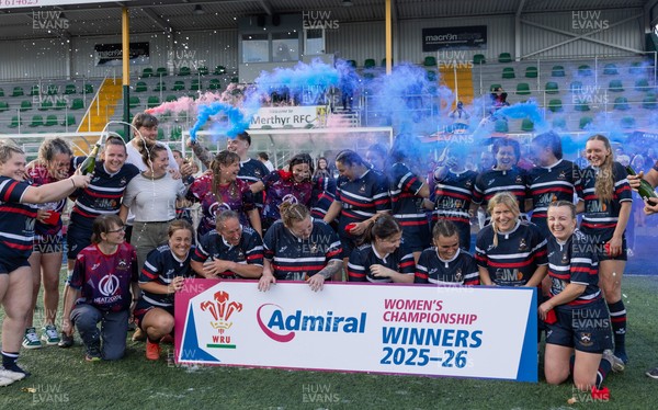 310526 - Senghenydd Sirens Admiral Womens Championship Presentation - Senghenydd Sirens celebrate after winning the Admiral Women's National League Championship 