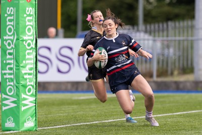 310526 - Senghenydd Sirens v Combined Llantwit Fardre ,Gwernyfed and Porthcawl team, Worthington Mid District Womens Championship Presidents Cup Final - Imogen Shide of Senghenydd Sirens scores try