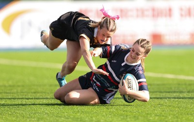 310526 - Senghenydd Sirens v Combined Llantwit Fardre ,Gwernyfed and Porthcawl team, Worthington Mid District Womens Championship Presidents Cup Final - Kacey Morkot of Senghenydd Sirens scores try
