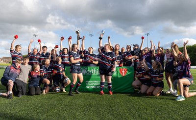 310526 - Senghenydd Sirens v Combined Llantwit Fardre ,Gwernyfed and Porthcawl team, Worthington Mid District Womens Championship Presidents Cup Final - Senghenydd Sirens celebrate winning the title and Presidents Cup