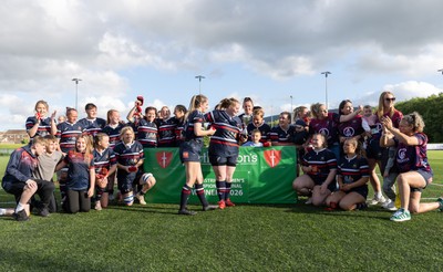 310526 - Senghenydd Sirens v Combined Llantwit Fardre ,Gwernyfed and Porthcawl team, Worthington Mid District Womens Championship Presidents Cup Final - Senghenydd Sirens celebrate winning the title and Presidents Cup