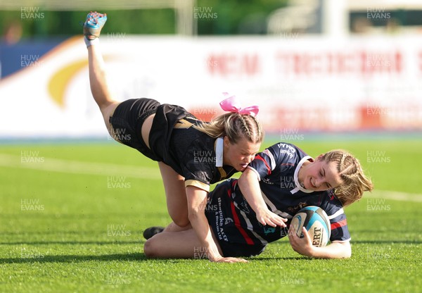 310526 - Senghenydd Sirens v Combined Llantwit Fardre ,Gwernyfed and Porthcawl team, Worthington Mid District Womens Championship Presidents Cup Final - Kacey Morkot of Senghenydd Sirens scores try