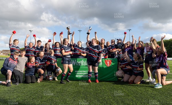 310526 - Senghenydd Sirens v Combined Llantwit Fardre ,Gwernyfed and Porthcawl team, Worthington Mid District Womens Championship Presidents Cup Final - Senghenydd Sirens celebrate winning the title and Presidents Cup