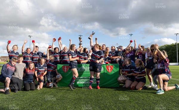 310526 - Senghenydd Sirens v Combined Llantwit Fardre ,Gwernyfed and Porthcawl team, Worthington Mid District Womens Championship Presidents Cup Final - Senghenydd Sirens celebrate winning the title and Presidents Cup