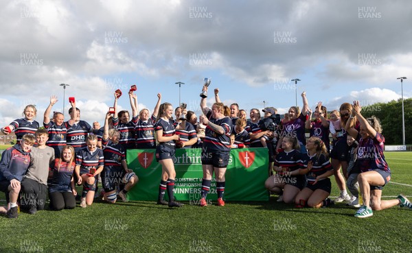 310526 - Senghenydd Sirens v Combined Llantwit Fardre ,Gwernyfed and Porthcawl team, Worthington Mid District Womens Championship Presidents Cup Final - Senghenydd Sirens celebrate winning the title and Presidents Cup