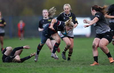 301125 - Senghenydd Sirens v West Swansea Hawks, Womens’ National League - Kasey Morkot of Senghenydd Sirens is tackled