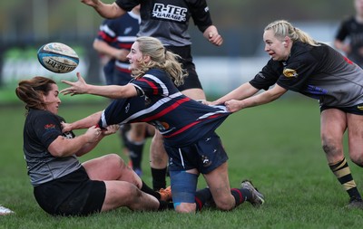 301125 - Senghenydd Sirens v West Swansea Hawks, Womens’ National League - Kasey Morkot of Senghenydd Sirens is tackled