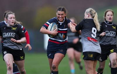 301125 - Senghenydd Sirens v West Swansea Hawks, Womens’ National League - Kayley Smith of Senghenydd Sirens takes on Sue Jones of West Swansea Hawks