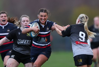 301125 - Senghenydd Sirens v West Swansea Hawks, Womens’ National League - Kayley Smith of Senghenydd Sirens takes on Sue Jones of West Swansea Hawks
