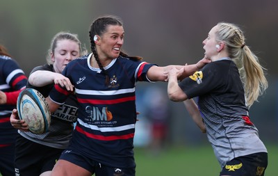 301125 - Senghenydd Sirens v West Swansea Hawks, Womens’ National League - Kayley Smith of Senghenydd Sirens takes on Sue Jones of West Swansea Hawks