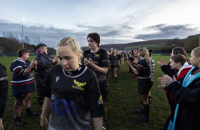 301125 - Senghenydd Sirens v West Swansea Hawks, Womens’ National League - The teams congratulate each other at the end of the match