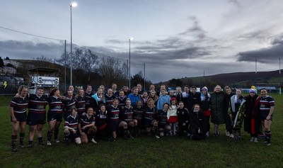 301125 - Senghenydd Sirens v West Swansea Hawks, Womens’ National League - Senghenydd Siren gather together at the end of the match