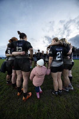 301125 - Senghenydd Sirens v West Swansea Hawks, Womens’ National League - West Swansea Hawks huddle up at the end of the match