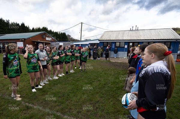 301125 - Senghenydd Sirens v West Swansea Hawks, Womens’ National League - The teams run out at the start of the match