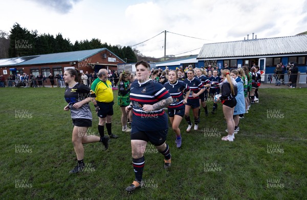 301125 - Senghenydd Sirens v West Swansea Hawks, Womens’ National League - The teams run out at the start of the match