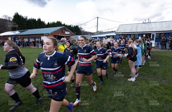 301125 - Senghenydd Sirens v West Swansea Hawks, Womens’ National League - The teams run out at the start of the match