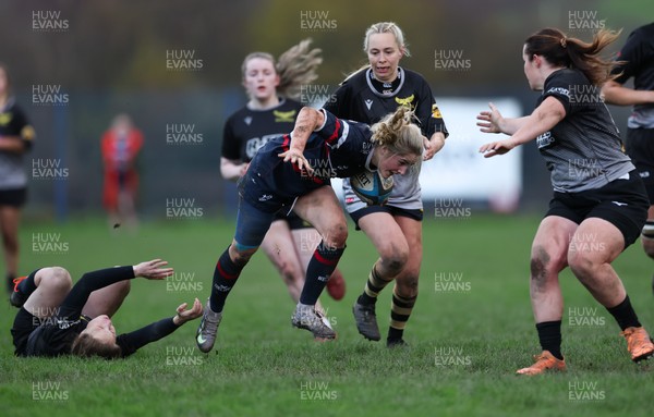 301125 - Senghenydd Sirens v West Swansea Hawks, Womens’ National League - Kasey Morkot of Senghenydd Sirens is tackled