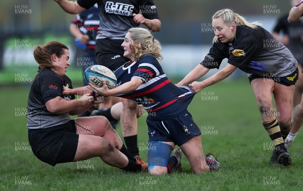 301125 - Senghenydd Sirens v West Swansea Hawks, Womens’ National League - Kasey Morkot of Senghenydd Sirens is tackled