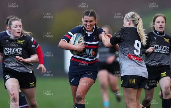 301125 - Senghenydd Sirens v West Swansea Hawks, Womens’ National League - Kayley Smith of Senghenydd Sirens takes on Sue Jones of West Swansea Hawks