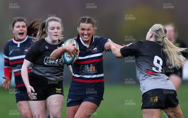 301125 - Senghenydd Sirens v West Swansea Hawks, Womens’ National League - Kayley Smith of Senghenydd Sirens takes on Sue Jones of West Swansea Hawks