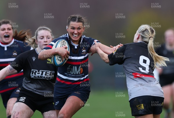 301125 - Senghenydd Sirens v West Swansea Hawks, Womens’ National League - Kayley Smith of Senghenydd Sirens takes on Sue Jones of West Swansea Hawks