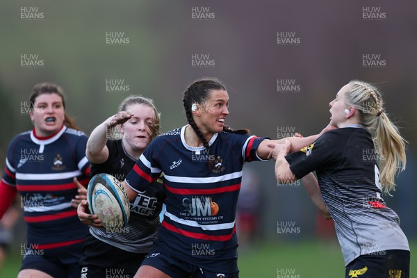 301125 - Senghenydd Sirens v West Swansea Hawks, Womens’ National League - Kayley Smith of Senghenydd Sirens takes on Sue Jones of West Swansea Hawks