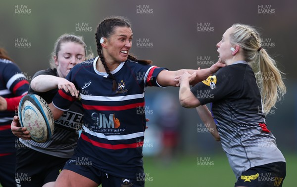 301125 - Senghenydd Sirens v West Swansea Hawks, Womens’ National League - Kayley Smith of Senghenydd Sirens takes on Sue Jones of West Swansea Hawks