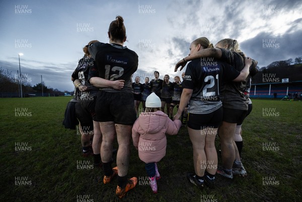 301125 - Senghenydd Sirens v West Swansea Hawks, Womens’ National League - West Swansea Hawks huddle up at the end of the match