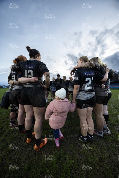 301125 - Senghenydd Sirens v West Swansea Hawks, Womens’ National League - West Swansea Hawks huddle up at the end of the match