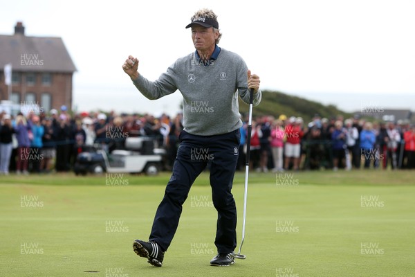 300717 - The Senior Open - Royal Porthcawl, Wales - Bernhard Langer celebrates winning the Senior Open