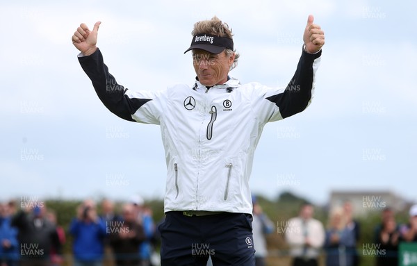 300717 - The Senior Open - Royal Porthcawl, Wales - Bernhard Langer celebrates winning the Senior Open