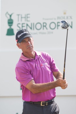 250714 -  The Senior Open Championship, Royal Porthcawl Golf Club, Wales - Corey Pavin of the USA tees off on the 10th