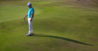 250714 -  The Senior Open Championship, Royal Porthcawl Golf Club, Wales - Tom Watson of the USA waits to play on the 13th green