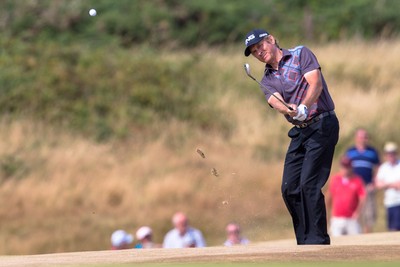 270714 -  The Senior Open Championship, Royal Porthcawl Golf Club, Wales - Rick Gibson plays onto the 9th green during the final round of the Senior Open at Royal Porthcawl Golf Club