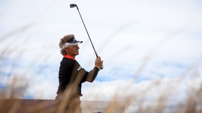 270714 -  The Senior Open Championship, Royal Porthcawl Golf Club, Wales - Bernhard Langer tees off at the 7th during the final round of the Senior Open at Royal Porthcawl Golf Club