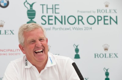 230714 -  The Senior Open Championship Press Conferences, Royal Porthcawl Golf Club, Wales - Colin Montgomerie during press conference ahead of the start of the Senior Open Championship at Royal Porthcawl