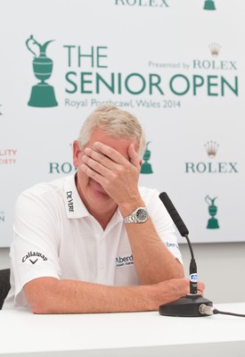 230714 -  The Senior Open Championship Press Conferences, Royal Porthcawl Golf Club, Wales - Colin Montgomerie during press conference ahead of the start of the Senior Open Championship at Royal Porthcawl