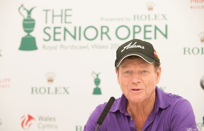 230714 -  The Senior Open Championship Press Conferences, Royal Porthcawl Golf Club, Wales - Tom Watson during press conference ahead of the start of the Senior Open Championship at Royal Porthcawl