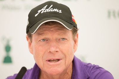 230714 -  The Senior Open Championship Press Conferences, Royal Porthcawl Golf Club, Wales - Tom Watson during press conference ahead of the start of the Senior Open Championship at Royal Porthcawl