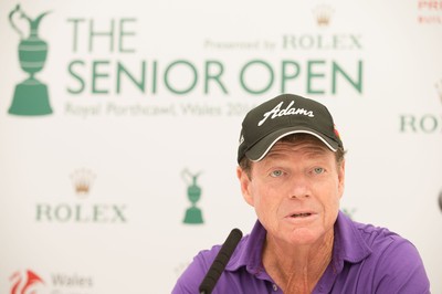 230714 -  The Senior Open Championship Press Conferences, Royal Porthcawl Golf Club, Wales - Tom Watson during press conference ahead of the start of the Senior Open Championship at Royal Porthcawl