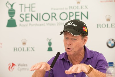 230714 -  The Senior Open Championship Press Conferences, Royal Porthcawl Golf Club, Wales - Tom Watson during press conference ahead of the start of the Senior Open Championship at Royal Porthcawl