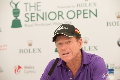 230714 -  The Senior Open Championship Press Conferences, Royal Porthcawl Golf Club, Wales - Tom Watson during press conference ahead of the start of the Senior Open Championship at Royal Porthcawl