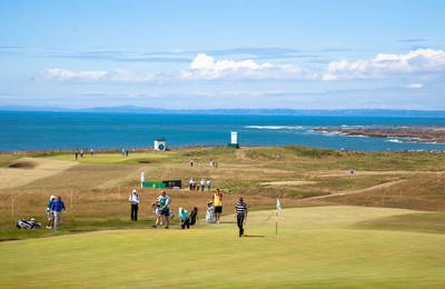 220714 -  The Senior Open Pro Am Competition, Royal Porthcawl Golf Club, Wales - A general view of the Ryal Porthcawl Golf course during the Pro Am competition ahead of the The Senior Open 2014 