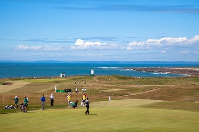 220714 -  The Senior Open Pro Am Competition, Royal Porthcawl Golf Club, Wales - A general view of the Ryal Porthcawl Golf course during the Pro Am competition ahead of the The Senior Open 2014 