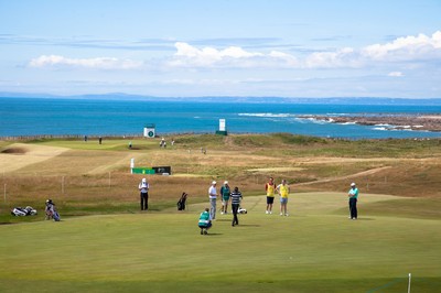 220714 -  The Senior Open Pro Am Competition, Royal Porthcawl Golf Club, Wales - A general view of the Ryal Porthcawl Golf course during the Pro Am competition ahead of the The Senior Open 2014 