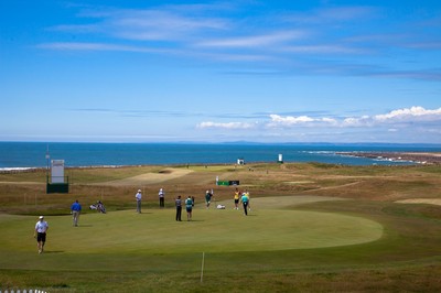 220714 -  The Senior Open Pro Am Competition, Royal Porthcawl Golf Club, Wales - A general view of the Ryal Porthcawl Golf course during the Pro Am competition ahead of the The Senior Open 2014 